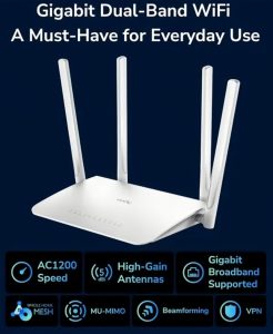 Cudy WR1200 AC1200 Dual Band Smart Wi-Fi Router